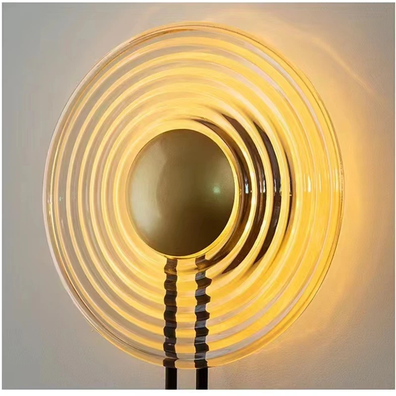 Nordic lâmpada de parede cobre vidro transparente luxo arandela interior decoração led luz parede para sala estar quarto vestiário escada