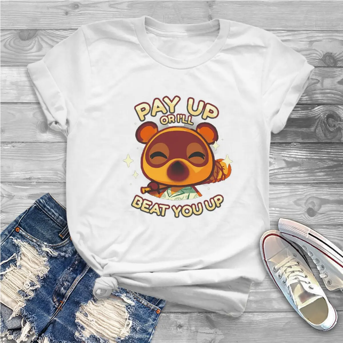 

PAY UP Women Tshirts Animal Crossing New Horizons Women's Harajuku Short Sleeve Casual Women's Tshirt Clothing Aesthetic Clothes