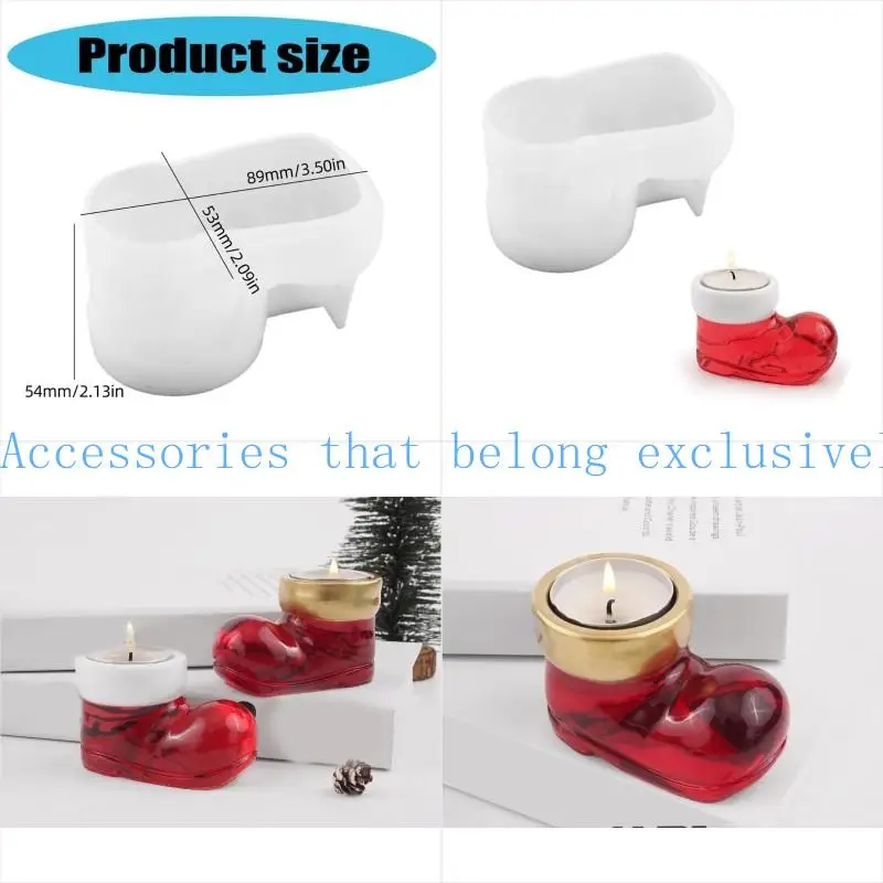 

31BB Christmas Boot Holder Mold 3D Base Silicone Mould High Temperature Resistant Epoxy Candlestick Mould