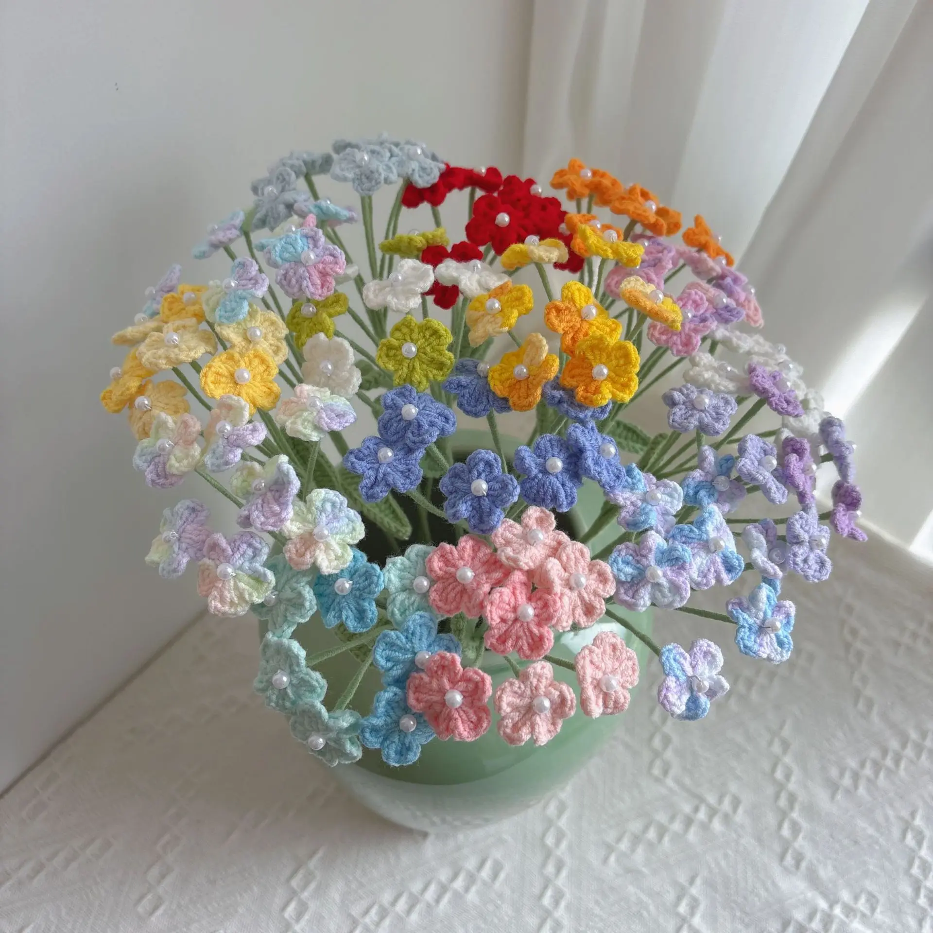 Gehäkelter Gypsophila-Zweig Kreativer Künstlicher Blumenstrauß Gestrickte Kunstblumen Heimtischdekoration Geschenk – Detail 2