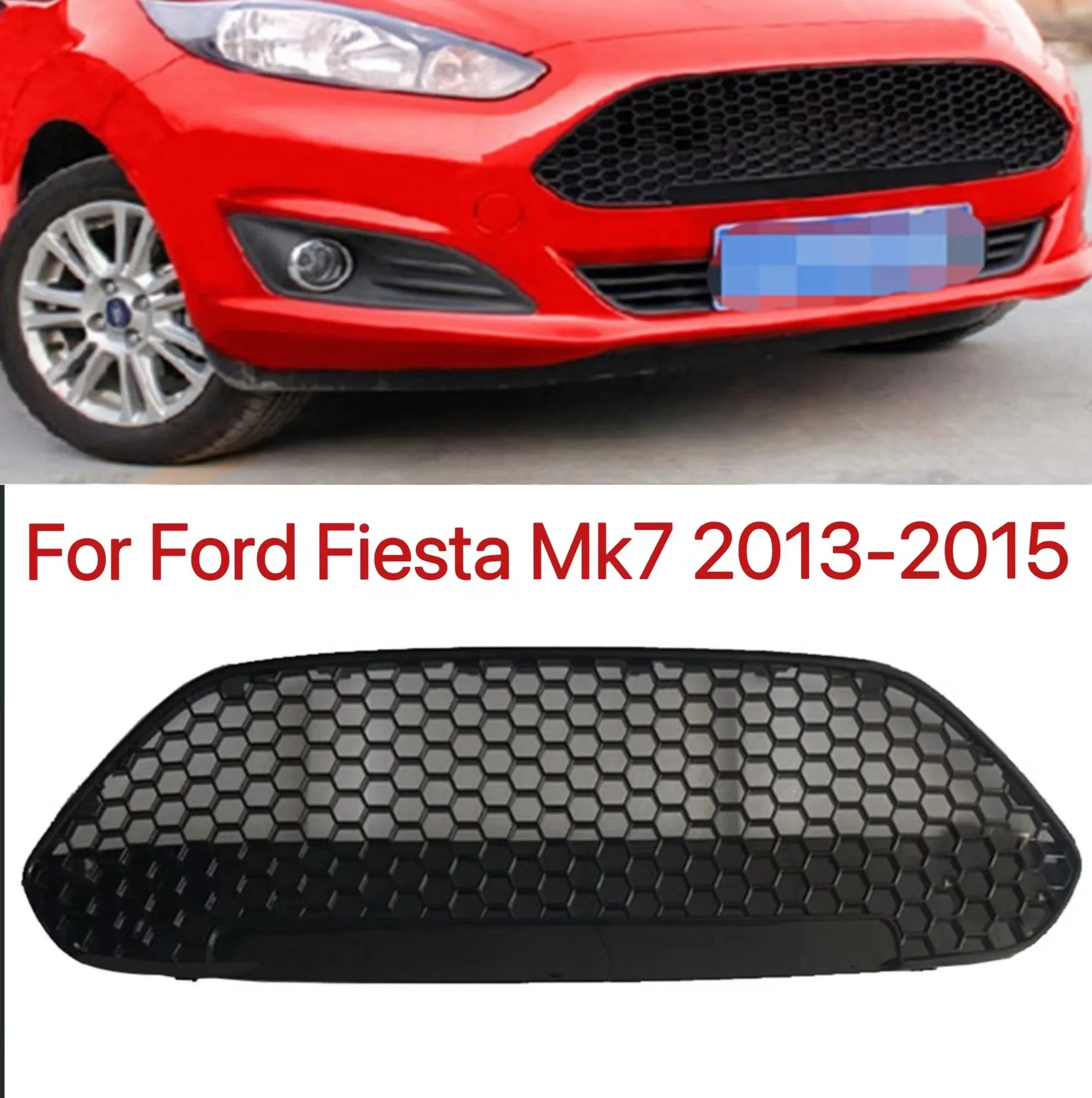 

For Ford Fiesta 3 MK7 Grille Cover Racing Grills Air Intake Gate Exterio Glossy Car-styling Products Accessory 2013-2015