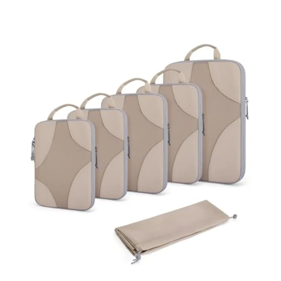

Compression Packing Cubes for Travel Compressible Luggage Organizer for Cruise Ship Lightweight Travel Essentials 6-Pack 1L+2M+
