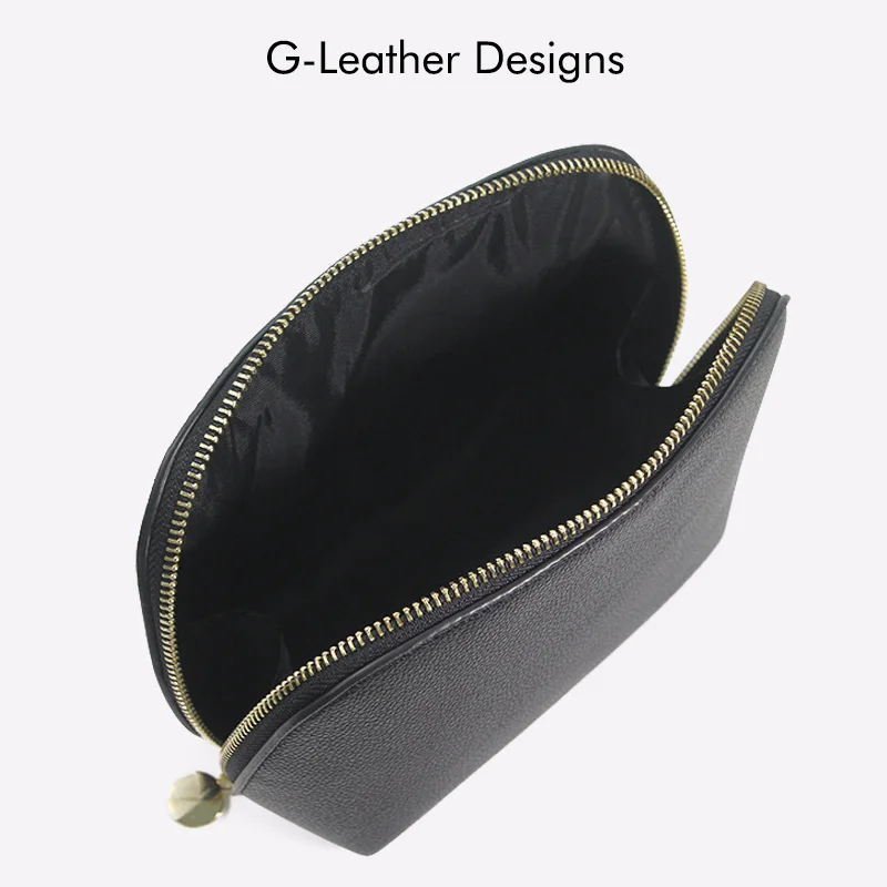 Vegan Leather Cosmetic Bag Toiletry Storage Bag PU Leather Travel Organizer Bag MakeUp Bag Free Custom Initials Name