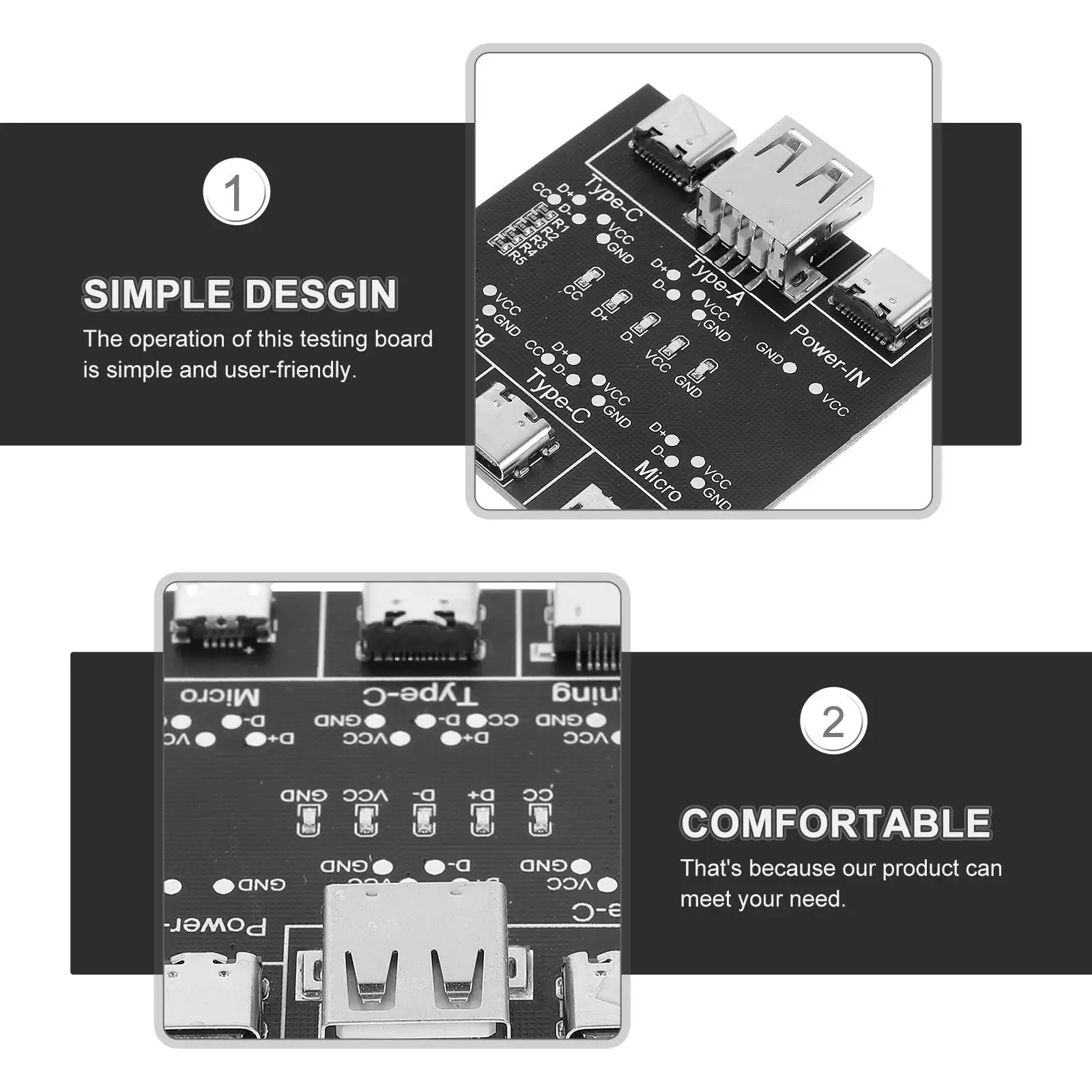 Usb Type C Cable Tester Short Circuit Detection For Lab Technician USB-C Data Line Board Fast Safety