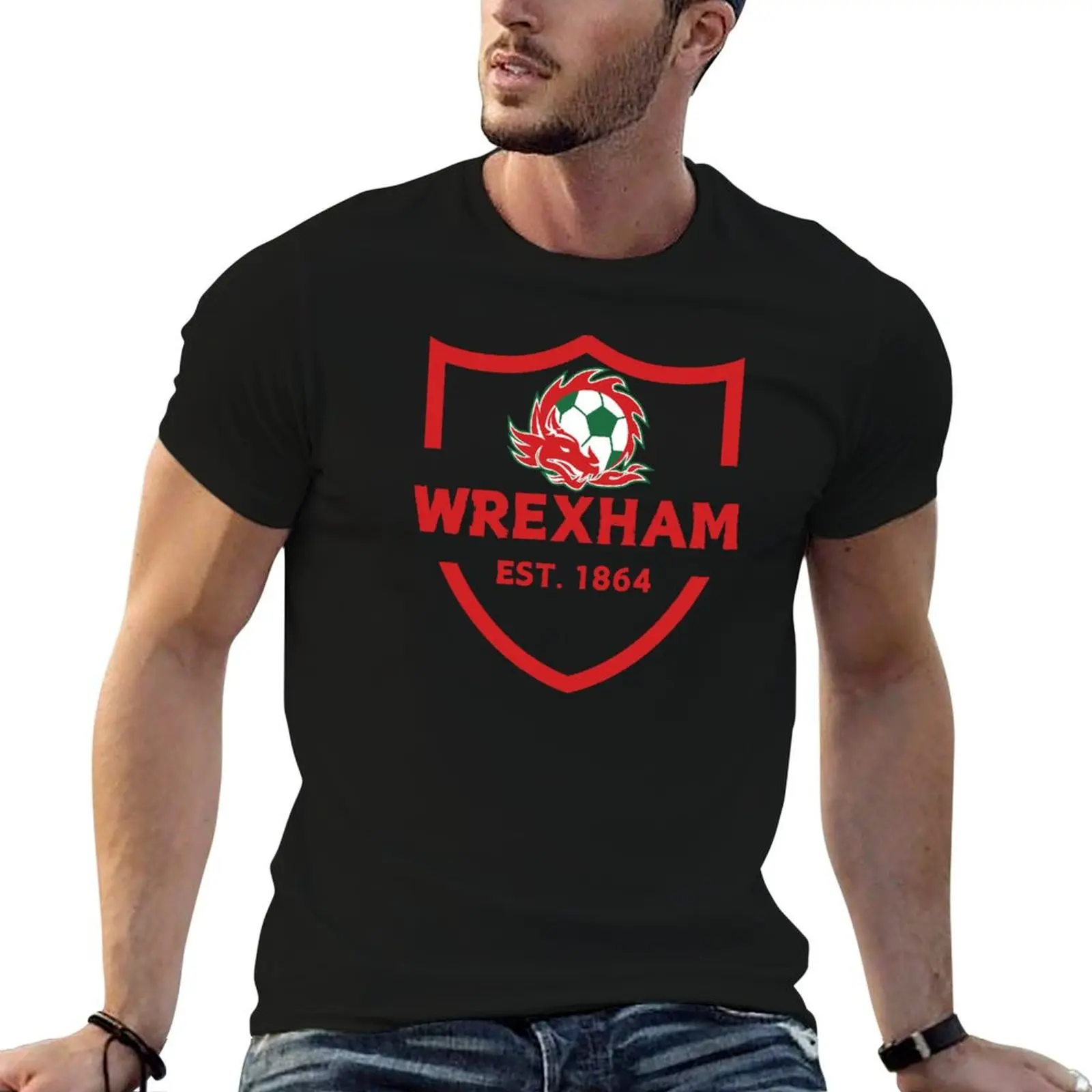 Wrexham Est. 1864: Celebrate the Legacy T-Shirt Basic Plain Tee for Spring and Summer