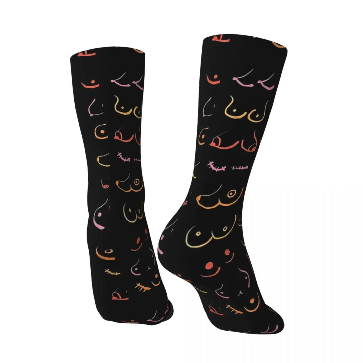 Chaussettes néon vintage Hip Hop pour hommes, chaussettes unisexes, motif imprimé Harajuku, nouveauté Happy Crew, cadeau pour garçons