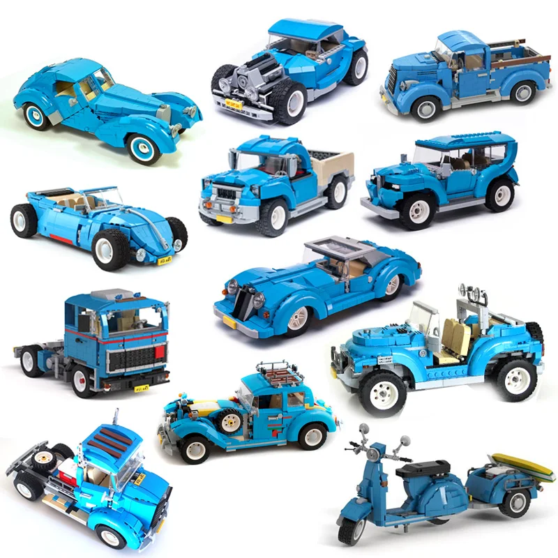 

NEW MOC Creative Expert Luxury SUV Speedster Hot Rod Roadster Grand Coupe FTF Vintage Truck Building Blocks Cars Model DIY Toys