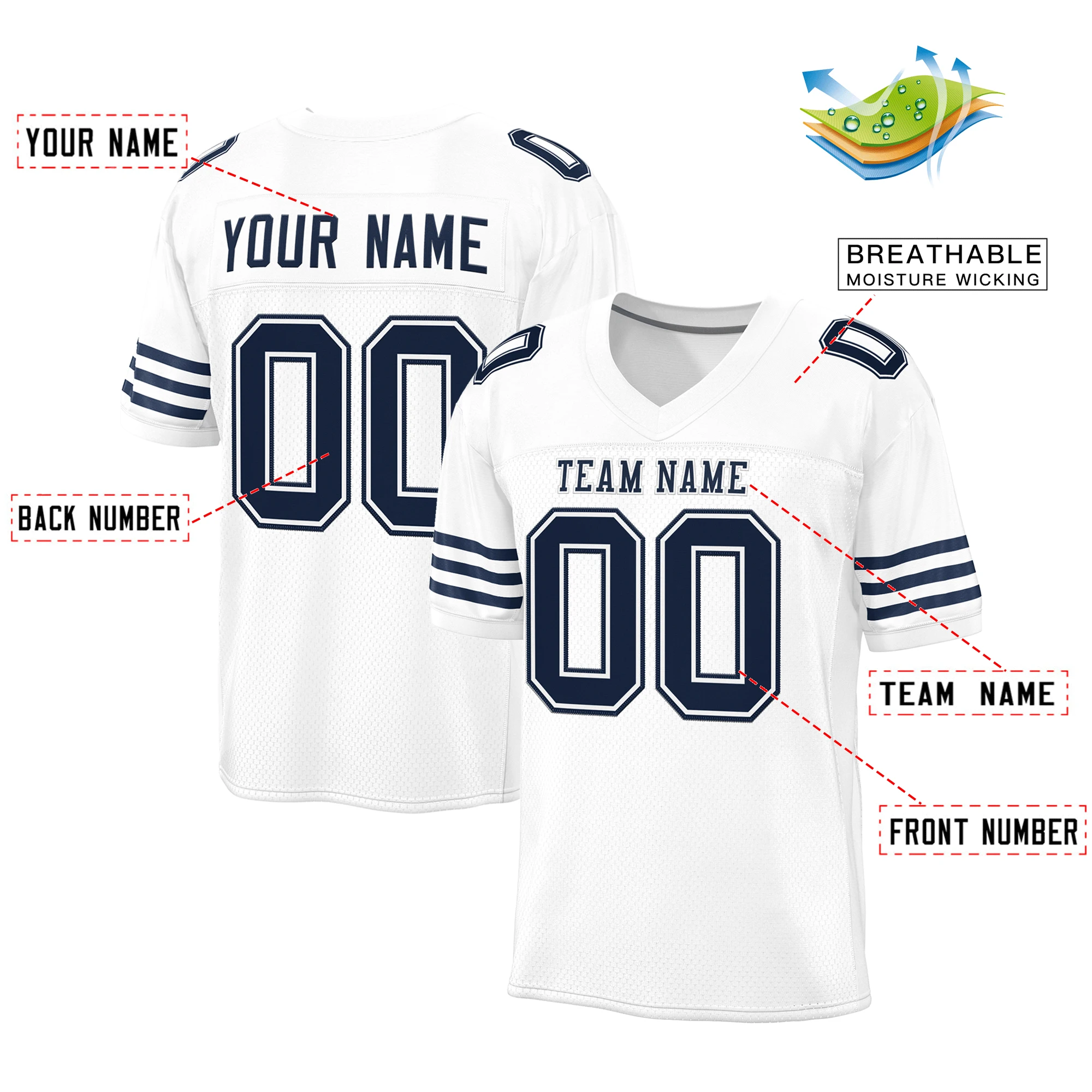 Custom Football Jersey Personalized Printed Name Number Practice Football Game Sportswear Big Size