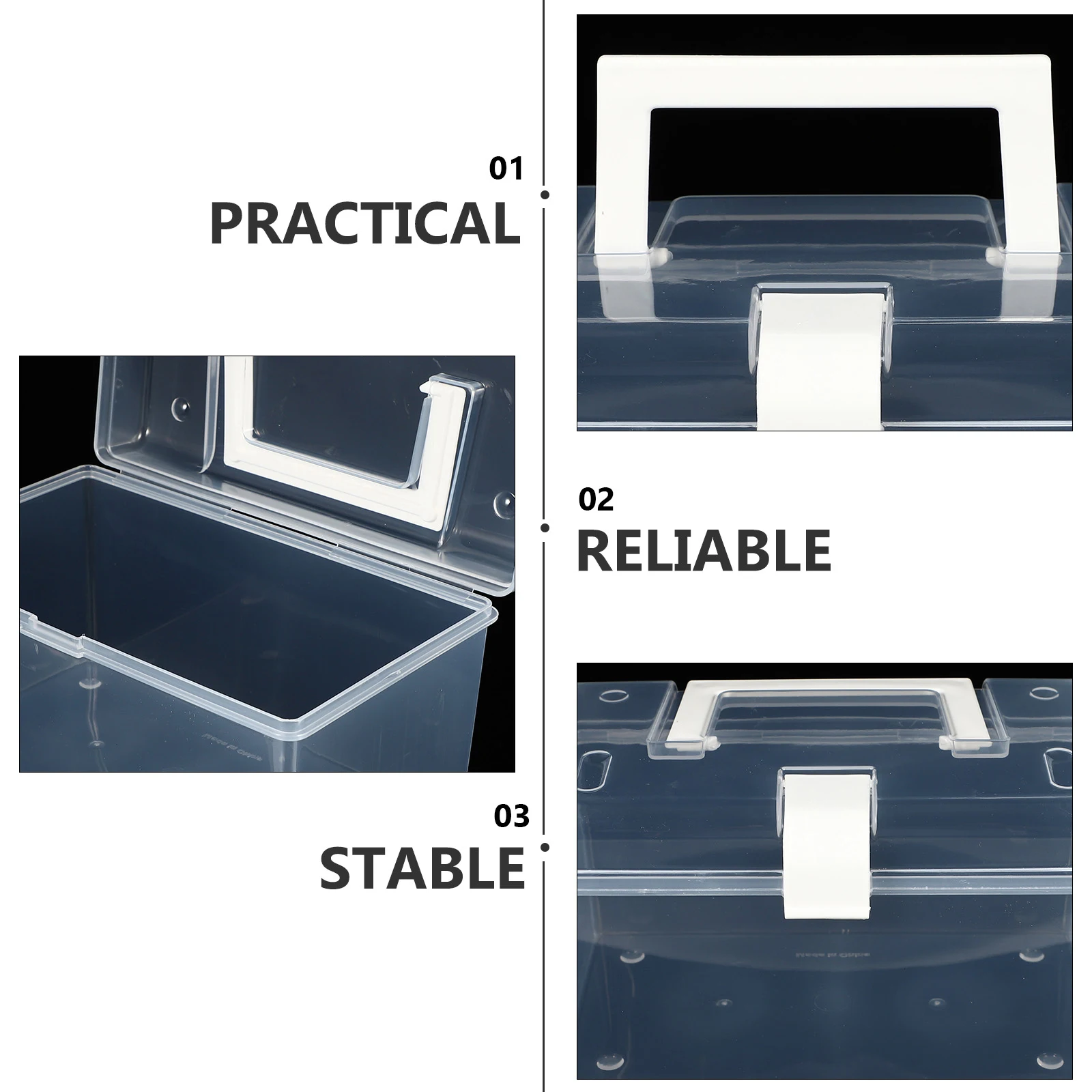 

1pc Storage Box Large Capacity Portable Household Handle Case For Medicine Pills Jewelry Organizing Home Office Travel