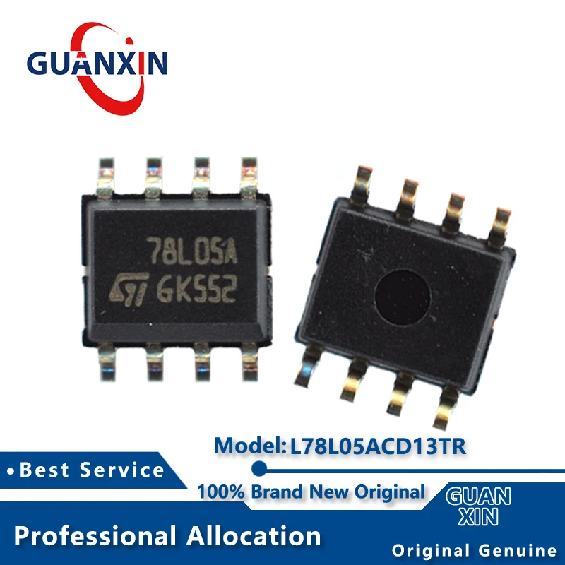 

100% New electronics L78L05ACD13TR SOIC-8 Marking 78L05A L78L05ACD13