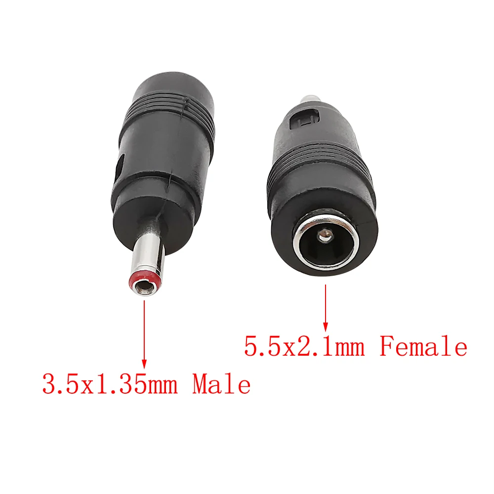 5.5mm x 2.1mm żeńskie do 3.5mm x 1.35mm męskie złącze zasilania prądem stałym wtyczka DC Jack Adapter do laptopa interfejs ładowarki konwersja