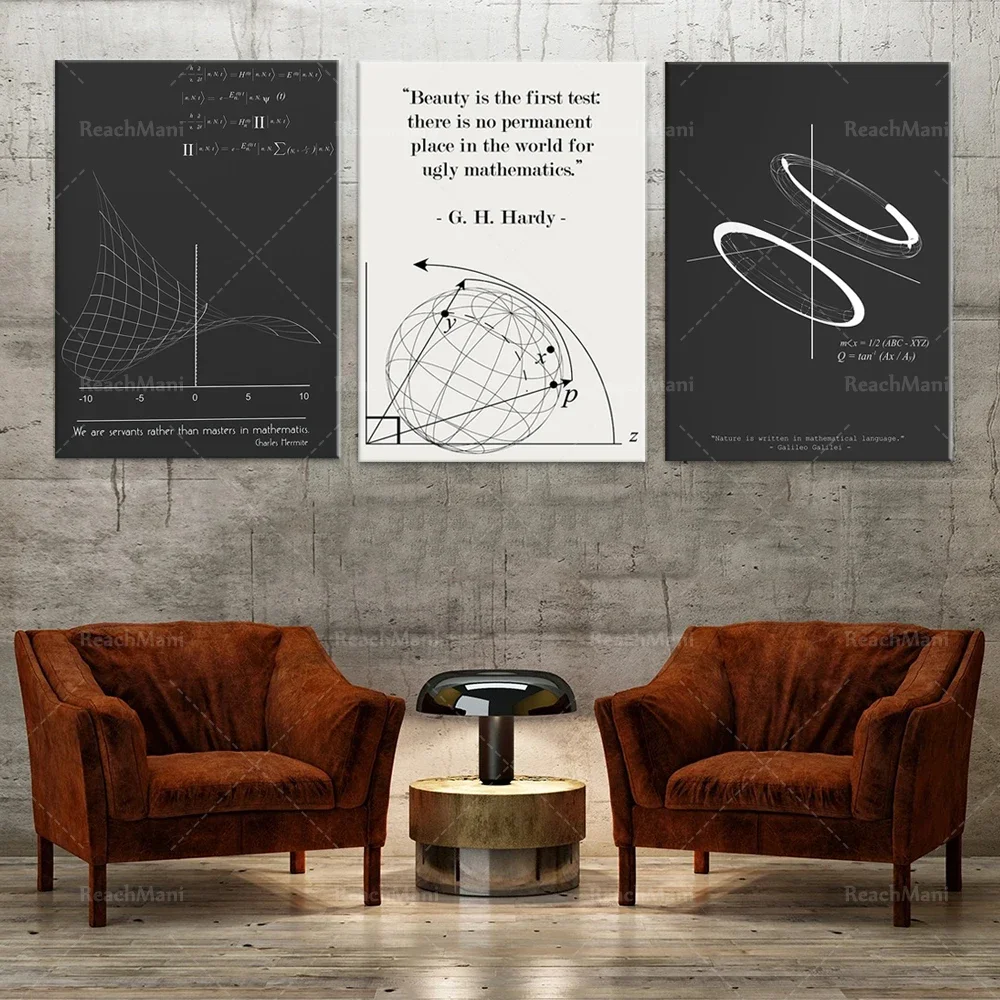 Science and Art: Poster Quotation-Equation Math Chart Poster-Mathematics/Physics/Teacher Design Digital Printing Decoration