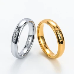 4MM Personalized Men's Custom Ring Stainless Steel Neutral Model Promises Eternal Anniversary Gift Engraved With Your Name Date