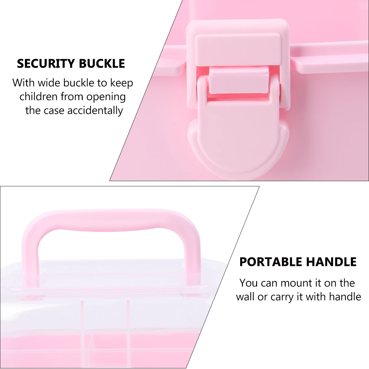 1 قطعة صندوق دواء الطوارئ البلاستيك خفيف الوزن منظم سعة كبيرة مع مشبك واسع جدار جبل حقيبة سفر