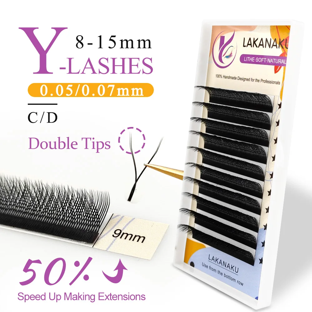 LAKANAKU C D L Curl Volume Lashes YY Cilia and Brazilian Volume YY Russian Eyelash Private Label Supplies Makeup Wholesale