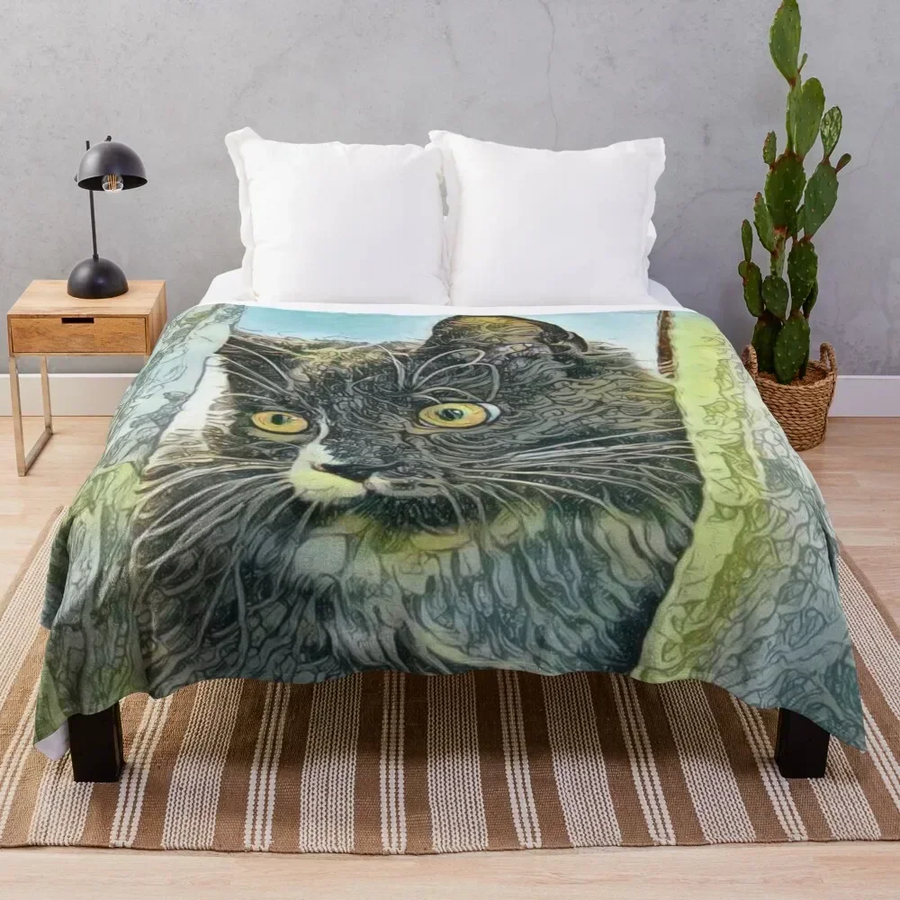 

Cat in the Curtains Throw Blanket Thins for babies Extra Large Throw christmas gifts Blankets