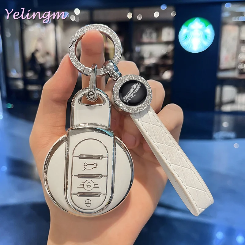 TPU Car Key Case Cover for BMW Mini Cooper Keyring Countryman F54 Clubman F55 Hardtop F56 F57 F60 Fob Keychain Accessories