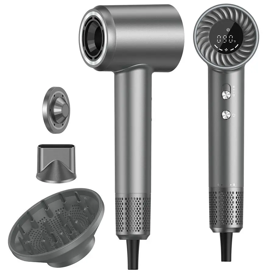 

Dryer, 150000 RPM Brushless Motor with 500M Negative Ions, FastDry Lightweight Design, ThermoControl amp Magnetic Nozzle Diffuse