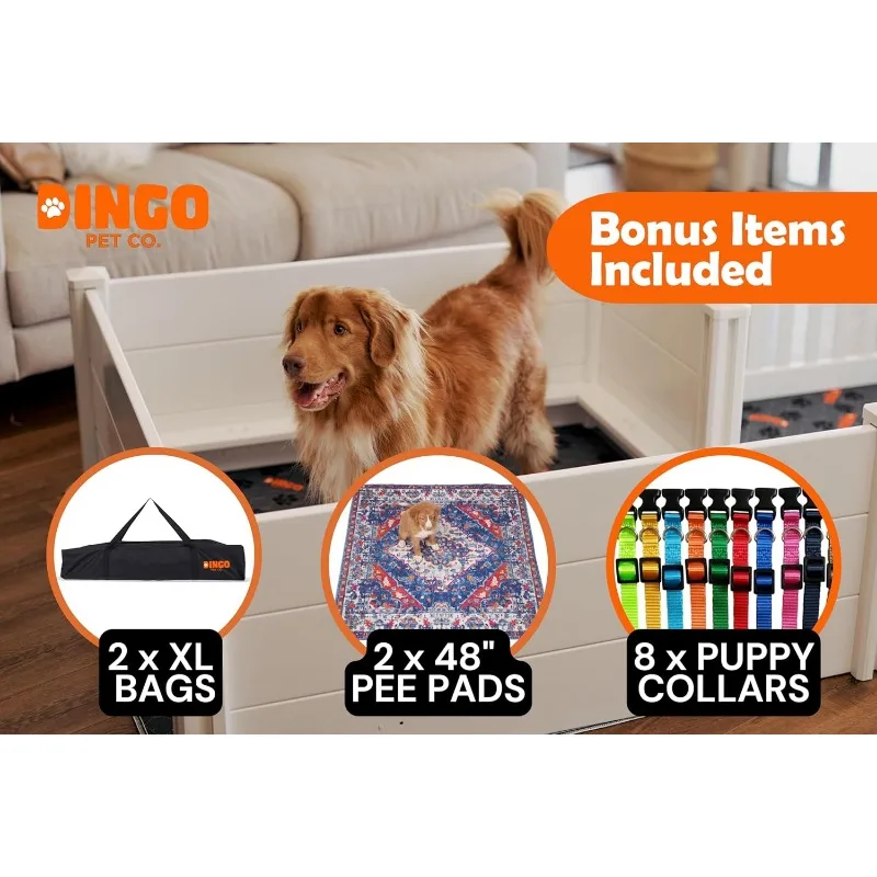 Dingo-Caja Whelping XL para perros, 2 almohadillas lavables gratis, 94x48 pulgadas (Zona Dual)