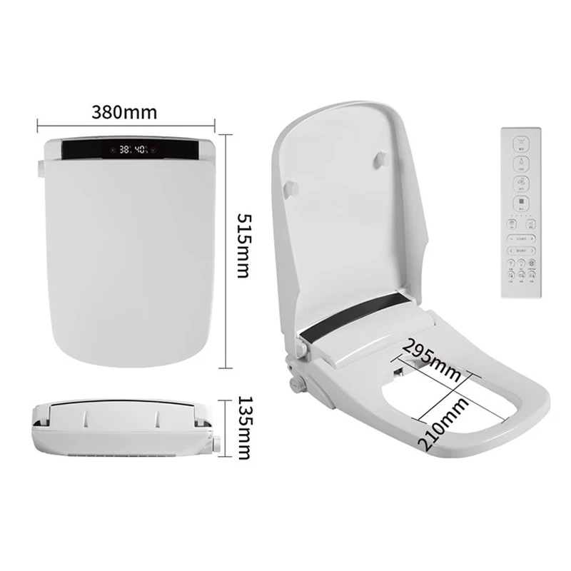 WETIPS Square Smart Toilet Cover Wc Digital Toilet Cleaner Tapa Wc Japones Vater Inteligente Bidet Seats Warm Electric Bidet