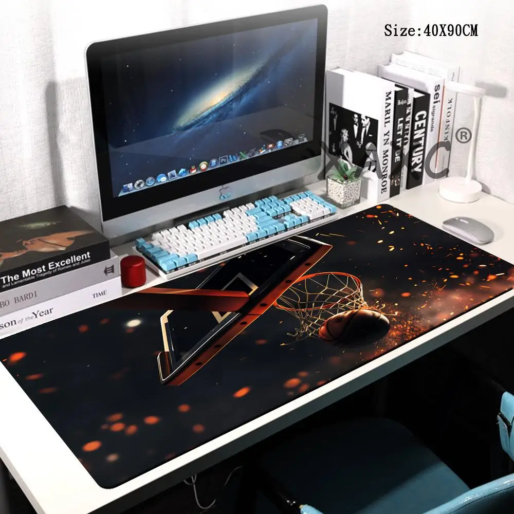 

HYBXAXC Basketball Court Large Mouse Pad Non-Slip Rubber Desk Mat Stitched Edge Gaming Keyboard MousePad Office Accessories