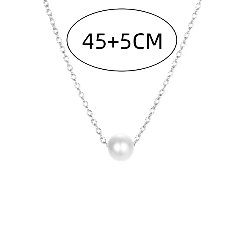 Sexy Single Pearl Pendant Necklace for Women Minimalist Twist Gold Silver Color Clavicle Choker Chain Collar Party Jewelry