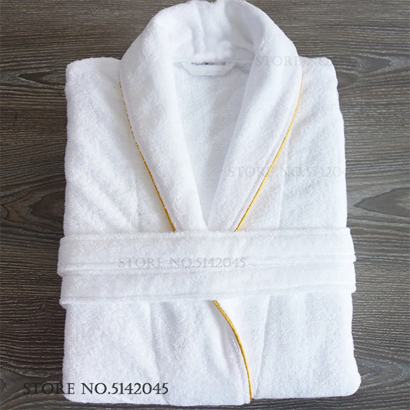 100% Cotton Towel Bathrobe Couple Long Robe Nightwear Soft Absorbent Hotel Kimono Gown Yukata Loose Terry Sleepwear Home Dress