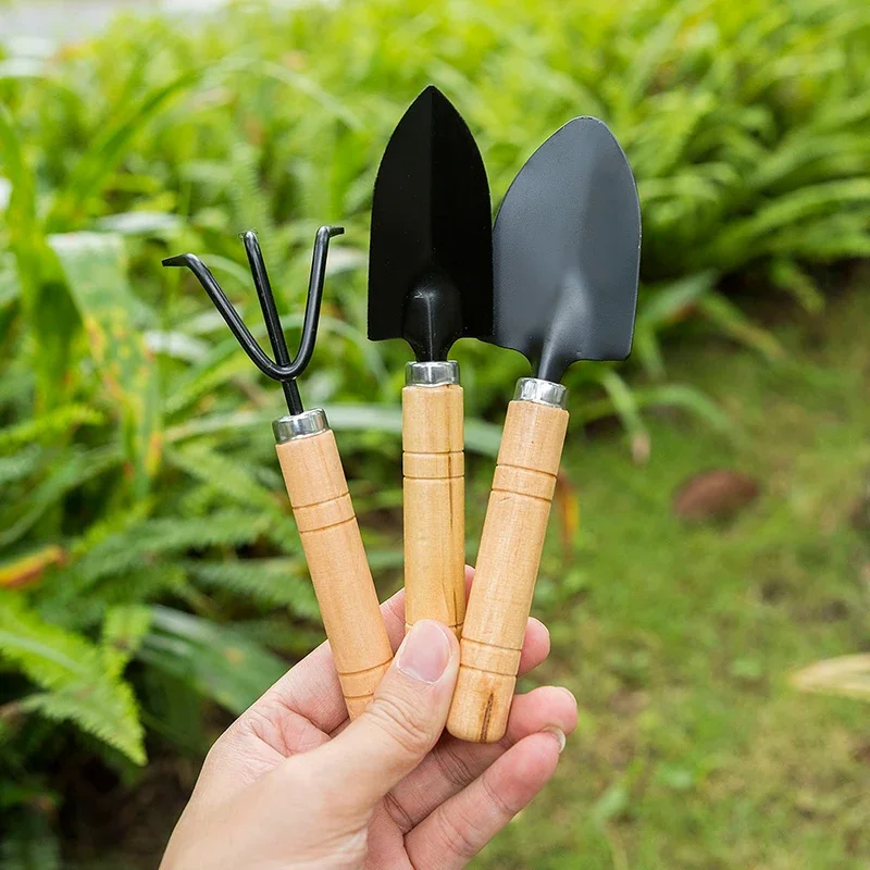 

2025 New 3Pcs/Set Garden Tool Set Mini Gardening Kit with Rake Trowel and Shovel for Succulent Plants and Soil Cultivation