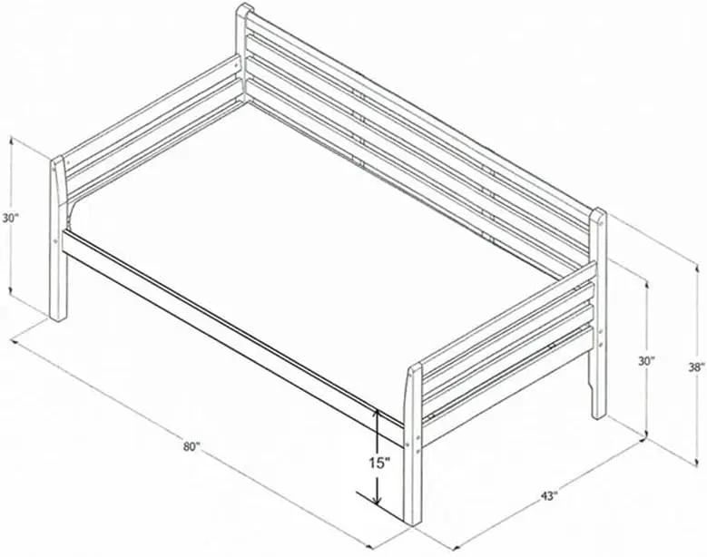 Furniture Twin to King Size Daybed with Pop Up Trundle in Wood, in Mahogany, No Box Spring Needed, Easy Assembly, Up to