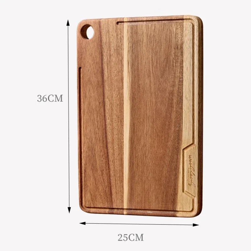 Large Acacia Wood Cutting Board for Kitchen,Chopping Block with Juice Groove and Handle Hole for Meat,Butcher Block,Cheese Tray