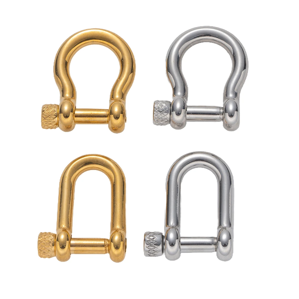 2pcs 304 Stainless Steel Shackles Clasps Horseshoe O Ring Bracelet Shackle Buckle for DIY Bracelet Necklace Jewelry Making