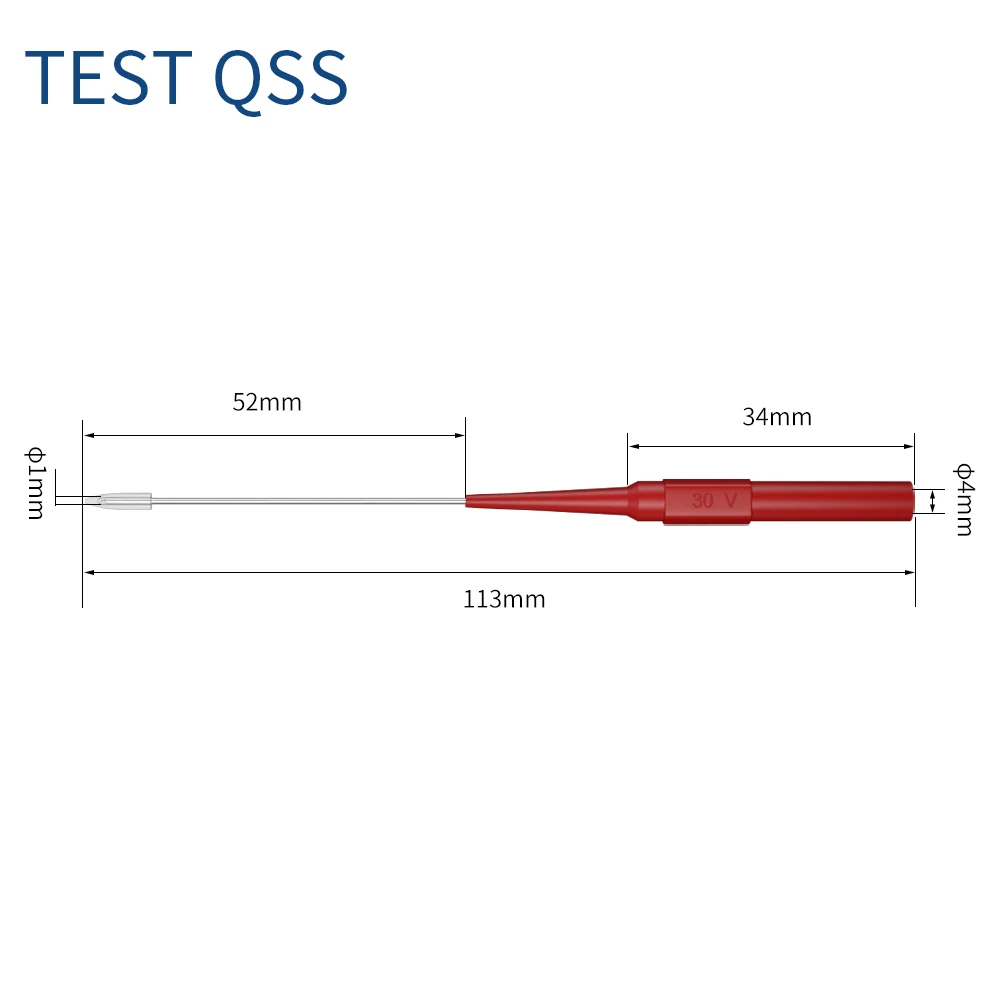 QSS 10 PCS 1MM Test Probe Needle Multimeter Stainless Steel Piercing Back Probe 4MM Banana Socket Auto Repair Tool Q.30009+