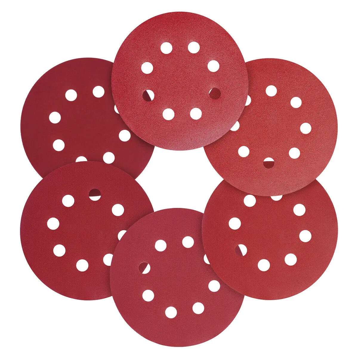 60PCS 5 Inch Sanding Discs Hook and Loop 8 Holes Random Orbital Sander Sandpaper