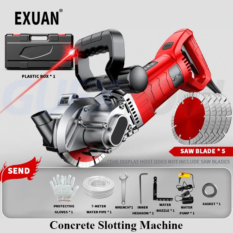 

Concrete Wall Slotting Grooving Machine Brick Wall Slot Cutter 220V Hydropower Installation Dustproof and Laser Circular Saw
