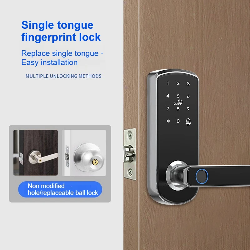 Kein Bohren Tuya Smart Lock Fingerabdruck Passwort Code Multi Entsperren Ersetzen Ball Lock Hotel Uniform Room Management TT Lock