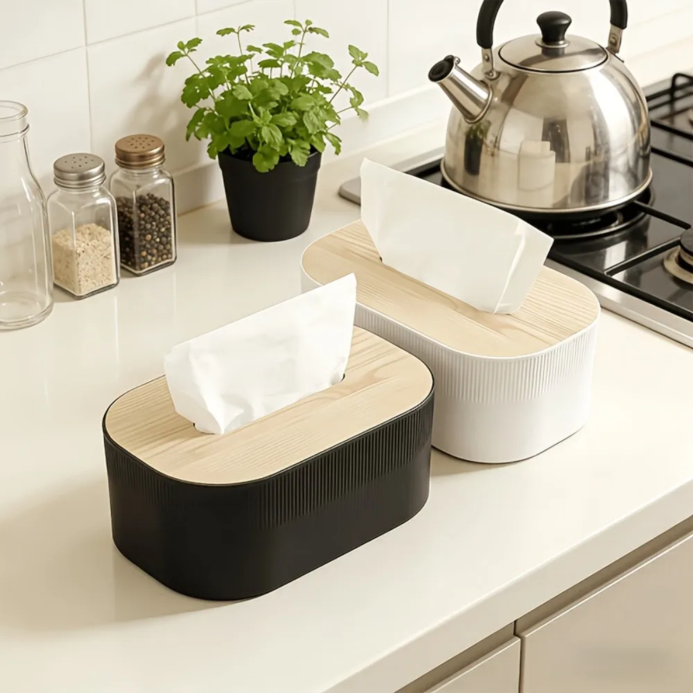 

Paper Extraction Case Eco-Friendly Tissue Box Holder Plastic Square Napkin Holder Tissue Dispenser Paper Storage Box Office