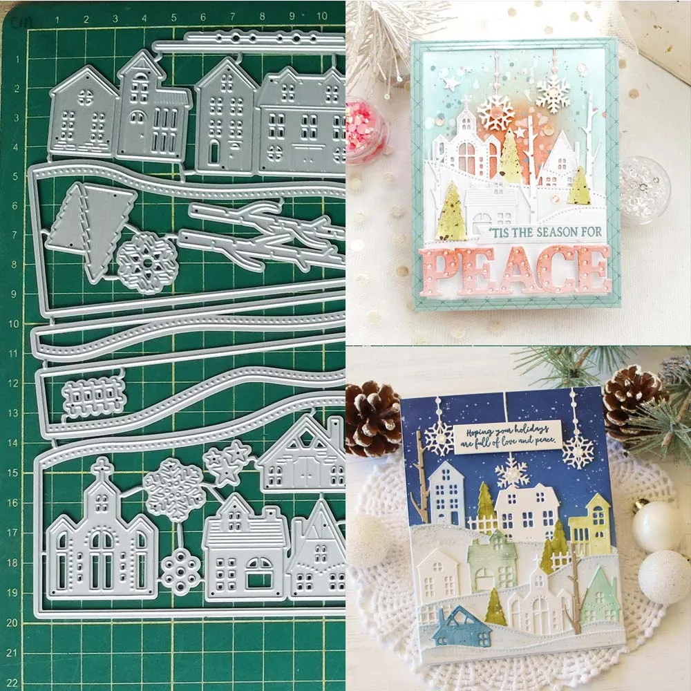 Christmas house Craft Die Metal Cutting Dies for Scrapbook Decoration Embossing Template Diy