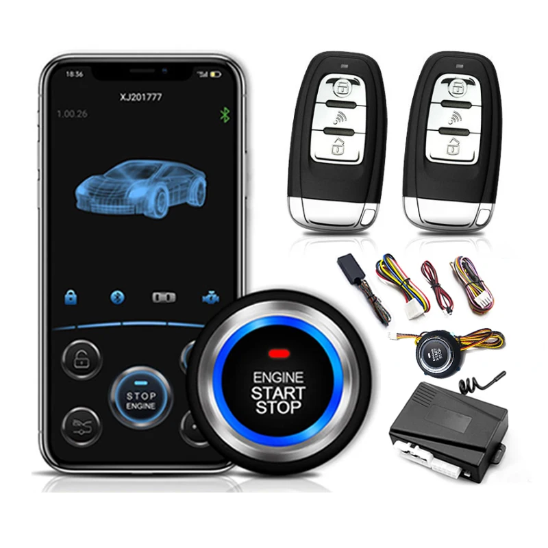 Mobile Phone Remote Control Start Car Autostart Engine One Button Start Stop System Automatic Engine starter Central Locking