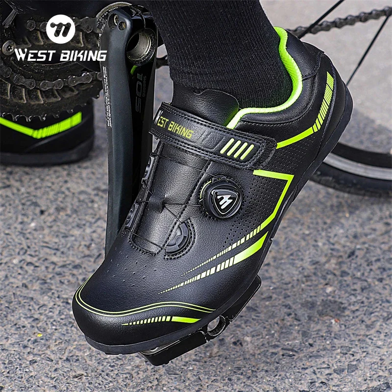 WEST BIKING Road Cycling Shoes Breathable Non-Locking Bicycle Sneakers Men Women Professional Outdoor Athletic Sports Bike Shoes