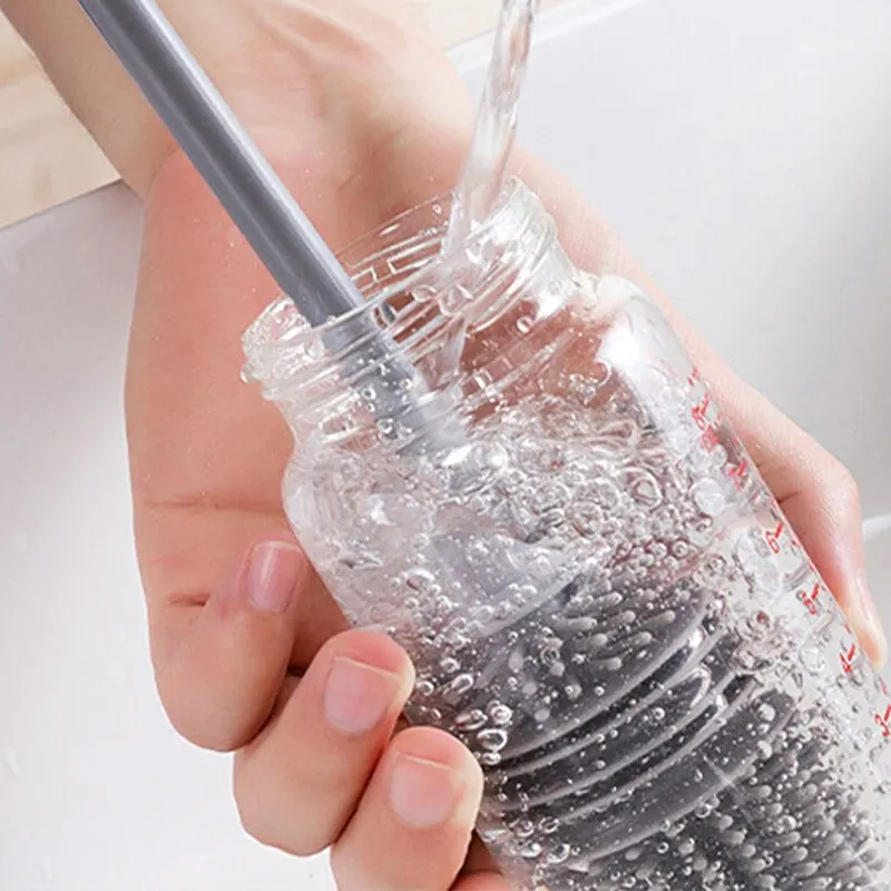 Bottle Brush Insulation Cup Washing No Deadend Long Handled Silicone Cleaning Brush Household Multifunctional Cleaning Tools