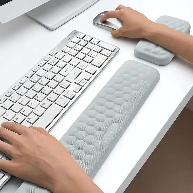 

Keyboard Mouse Wrist Rest Memory Foam Mouse Pad Set With Wrist Support Ergonomic Non-Slip Mouse Pad For Office Computer Notebook
