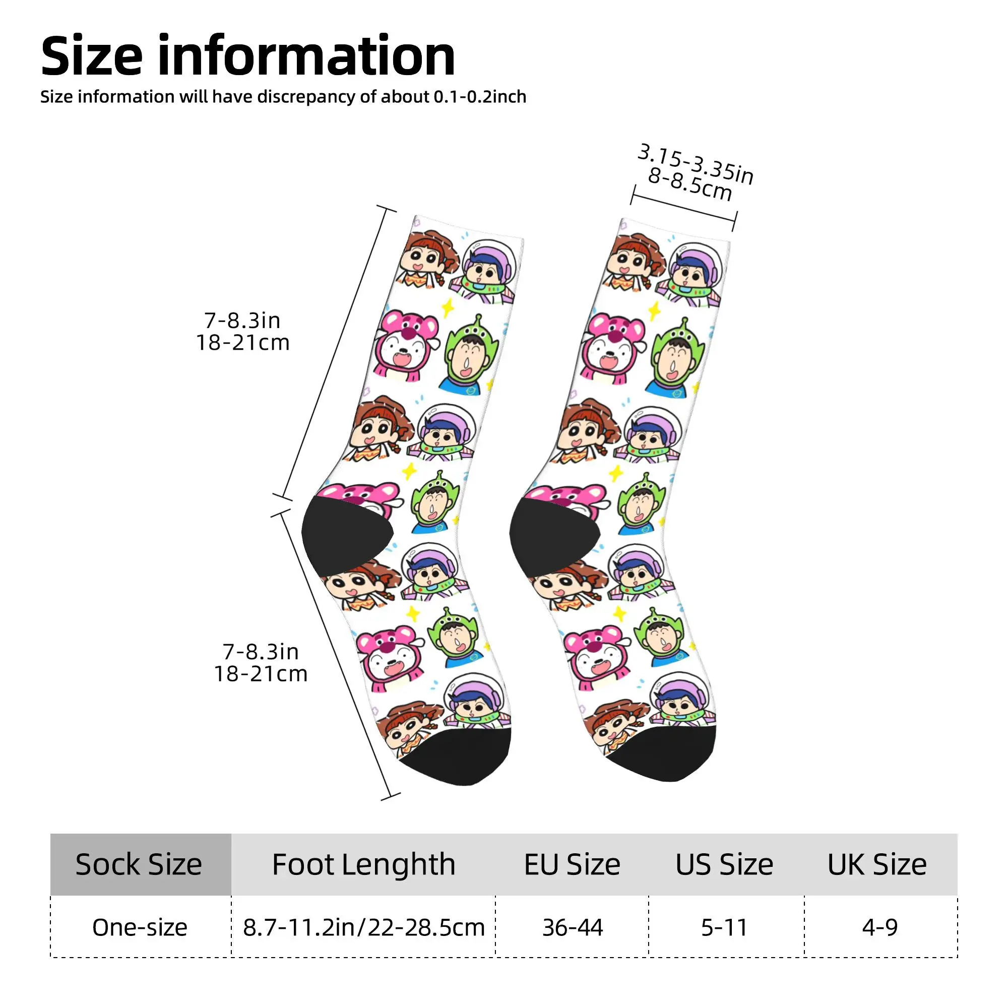 جوارب هاراجوكو تلوين شين تشان تشيبي للتزلج بوشان نيني تورو ساتو جوارب طويلة من البوليستر للنساء والرجال تمتص العرق