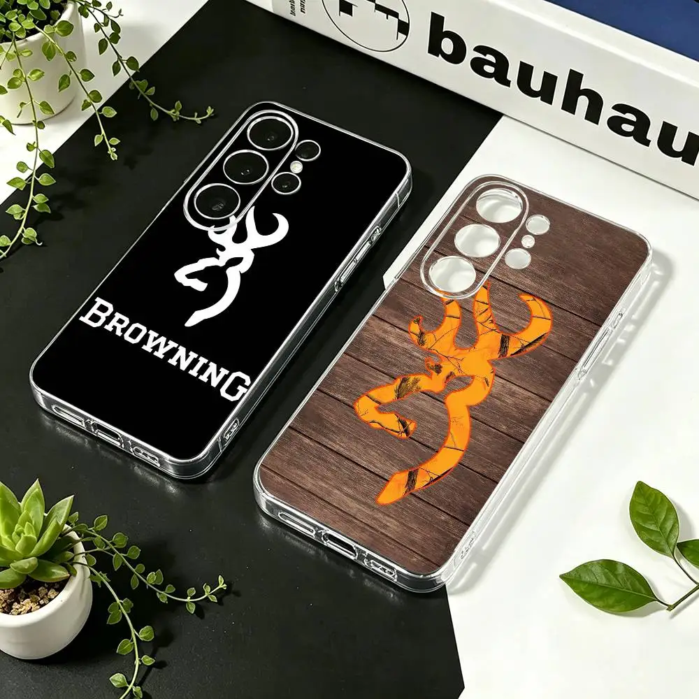 Cool B-BrowningS Huntings   Clear Phone Case For Samsung S24 S23 S22 S21 S20 S10 Note 20 Ultra Note 10