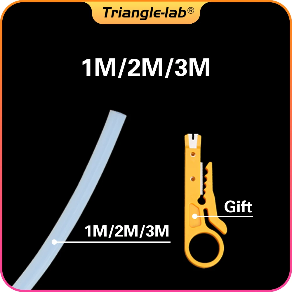 Tubo trianglelab 3x4mm ptfe 3mm x 4mm id3mm od4mm tubo de substituição ptfe suave para coelho mmu 1.75mm filamento extrusora hotend