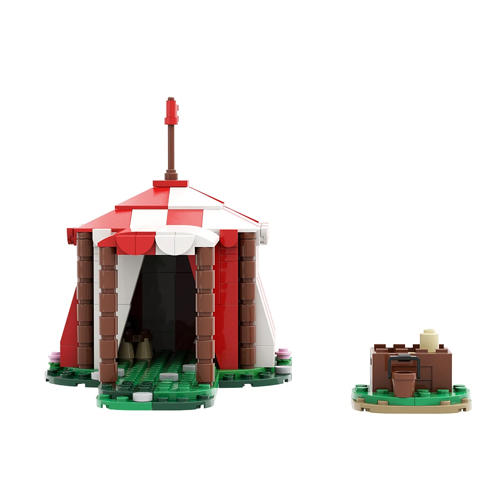 Gobricks MOC القرون الوسطى الجيش فارس خيمة بنة مجموعة خيام التخييم العسكرية نموذج التعليم ألعاب من الطوب هدايا أعياد ميلاد للأطفال