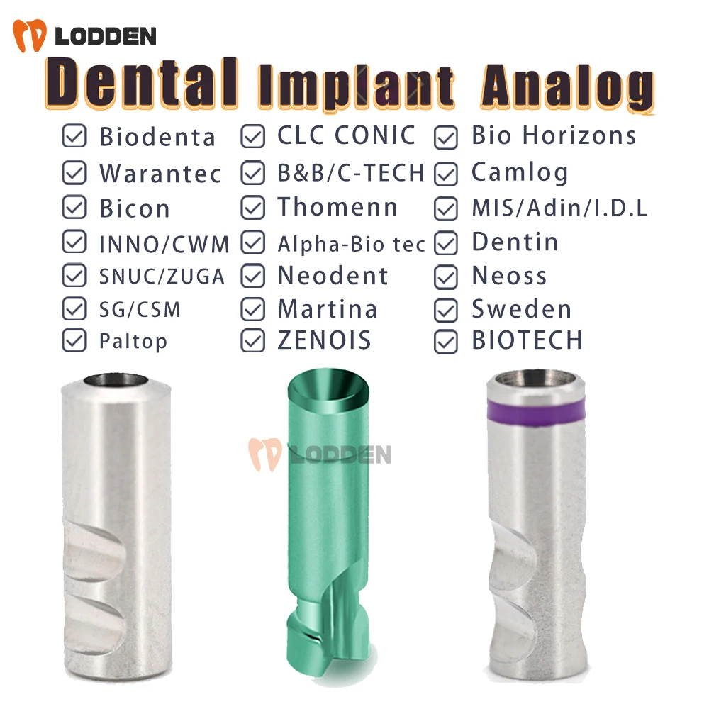 Dental Implant Analog Titanium Alloy Biodenta/Bio Horizons/CLC CONIC/Warantec/B&B/Camlog/C-TECH/Bicon/Thomenn/Dentin/Neoss