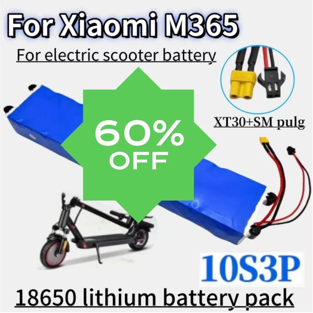 36V 10500mAh Rechargeable Lithium Battery Pack for Xiaomi M365 Electric Scooter 18650 Cells 10S3P Configuration with 42V Charger