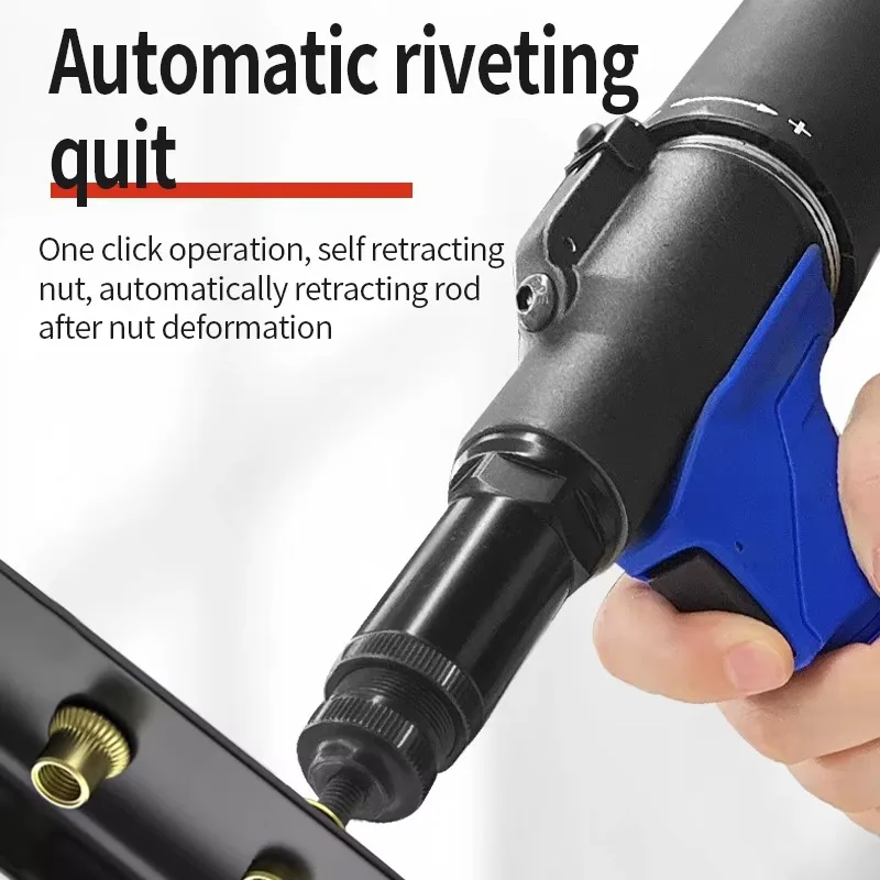 6312 Fully Automatic Pneumatic Tool Lightweight Stainless Steel Rivet Nut Gun with Pulling Mother Hexagonal for Fastening
