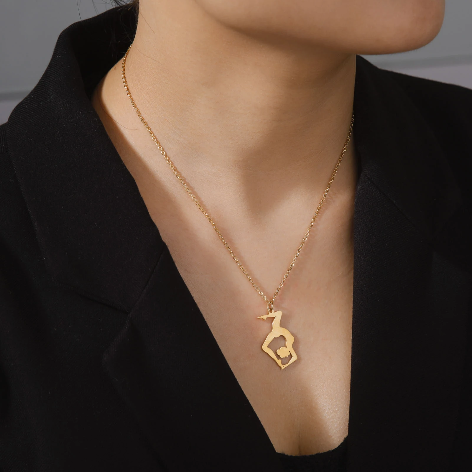 COOLTIME Halskette mit Anhänger für rhythmische Gymnastik, Edelstahl, Trend-Turnerin, Sport-Tänzerin-Halskette, Schmuck, Geschenk für Frauen – Detail 15