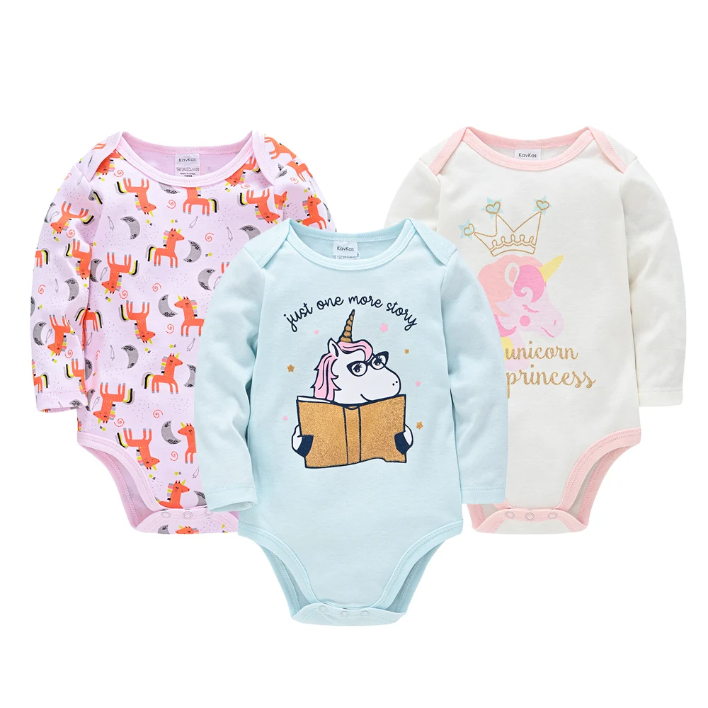 

Baby Bodysuit New Born Girls Boys Jumper 3pcs/pack Infant Sweatshirt Body Onesie 100% Cotton Cute Cartoon Printed Long Sleeve